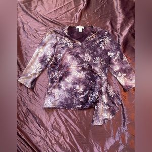 Purple floral vintage top